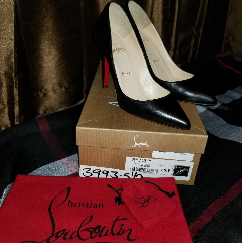 Christian Louboutin Pigalle 100 Black Kid Leather